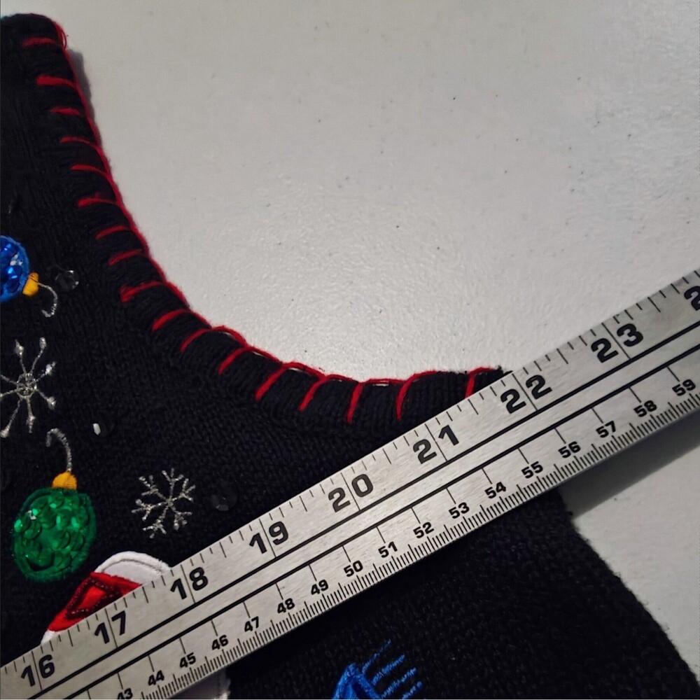 NEW Vintage Christmas Sweater Vest XL X-Large Snowman Sequin Sparkle Winter NWT - Picture 9 of 12